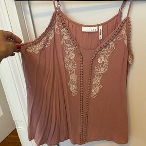 Luq Embroidered Mauve Tank Top Medium from Stitch Fix